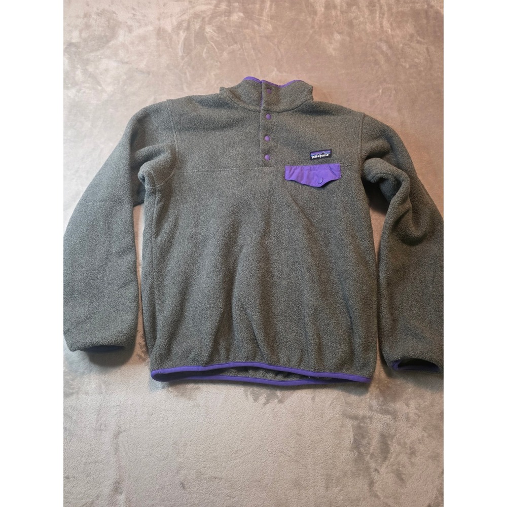 Patagonia Synchilla Snap-T Pullover Women S Gray Purple Fleece Sweater